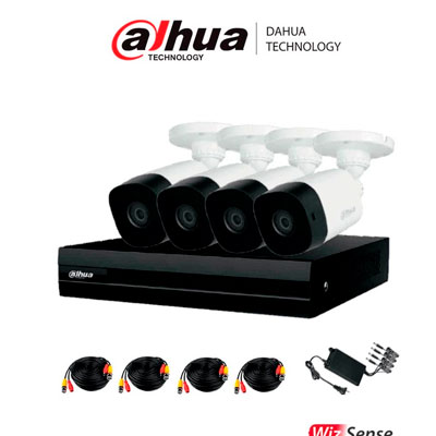 KIT   DE VIGILANCIA TODO INCLUIDO MARCA  DAHUA WIZ SENSE 6  CAMARAS BULLET 2MP Y DVR 8 CANALES, 1080P, KITXVR1B08-I-2MP4CP INCLUIYE (INSTALACIÒN, CABL