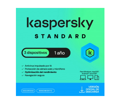Antivirus Kaspersky Standard - 3 Desktop, 1 Año