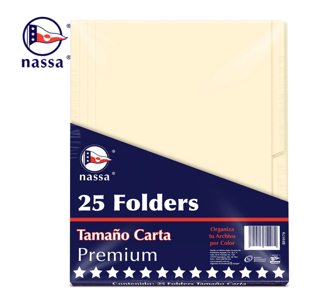 Caja 20 Pq Folder Crema Nassa C/25 Carta